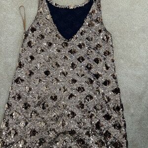 Zara Strapless Dress with Gold and Black Sequins
